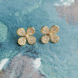 Alicia Bonnie Clover Gold Earrings